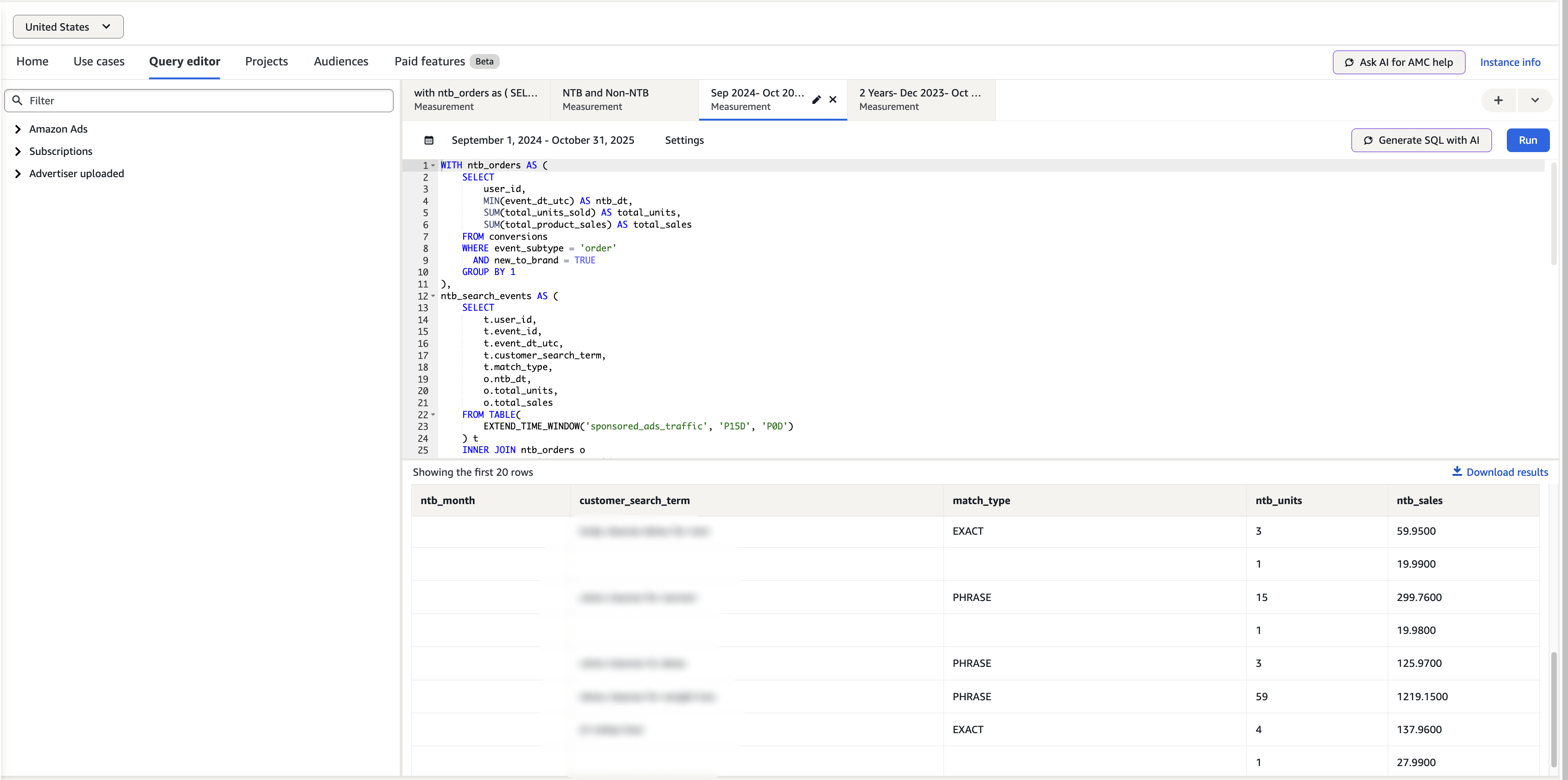AMC keyword-level New-to-Brand attribution
